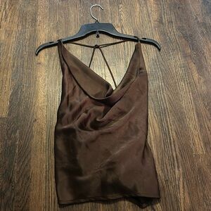 Brown tank top scoopneck